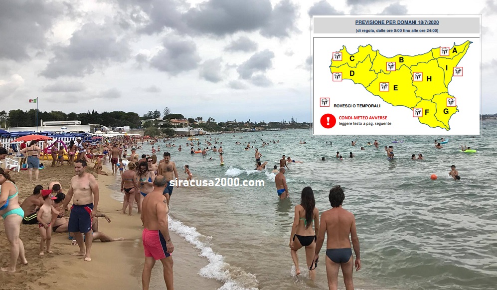 E La Chiamano Estate Allerta Meteo Gialla Per La Giornata Di Domani A Rischio Il Fine Settimana Siracusa2000 Com